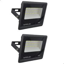 Kit 2 Refletor Externo Super Led Holofote 50W área IP66 Branco Frio 6500k