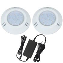 Kit 2 Refletor Hiper LED 16W Frente New + Fonte 3A Brustec