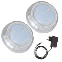 Kit 2 Refletor Hiper Led 6W Azul Policarbonato + Fonte 1A