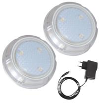 Kit 2 Refletor Hiper Led 6W Branco Policarbonato + Fonte 1A Kit 2 Refletor Hiper Led 6W Branco Policarbonato + Fonte 1A