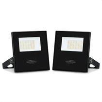 Kit 2 Refletor Holofote de Led Slim 20W IP65 Blumenau 6500K Branco Frio Preto Bivolt Kit 2 Refletor Holofote de Led Slim 20W IP65 Blumenau 6500K Branco Frio Preto Bivolt