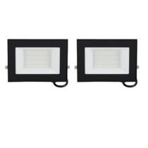 Kit 2 Refletor Led 50W Luz Branca Externa Slim IP65 Gaya Kit 2 Refletor Led 50W Luz Branca Externa Slim IP65 Gaya