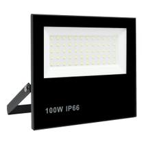 Kit 2 Refletor Led Holofote 100w Branco Frio Bivolt Ip65 Elgin