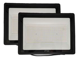 Kit 2 Refletor Led Holofote 600w Ip66 Bivolt Luz Branco Frio Uso Externo Quintal Iluminação Forte