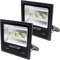Kit 2 Refletor Led Holofote Externo Jardim Muro 150w Branco Kit 2 Refletor Led Holofote Externo Jardim Muro 150w Branco