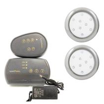 Kit 2 Refletor LED Piscina RGB 9W Inox + Central Compacta