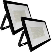 Kit 2 refletor led slim 100w 6500k ip65 branco frio ourolux Kit 2 refletor led slim 100w 6500k ip65 branco frio ourolux