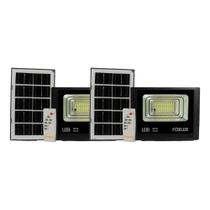 Kit 2 Refletor LED Solar 50W 6500K para Área Externa Branco Foxlux