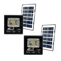 Kit 2 Refletor Solar 50W Led Iluminação Externa Holofote Kit 2 Refletor Solar 50W Led Iluminação Externa Holofote