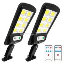 Kit 2 Refletor Solar Em LED Potência 400W Sem Fio Com Sensor de Presença e Controle Remoto LKY0035