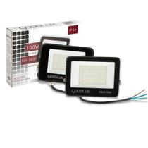 Kit 2 Refletores 100w Goodlux Branco Frio Led 6500k Externo Ip66 Cor Da Carcaça Preto 110v/220v