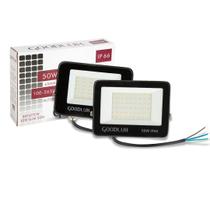Kit 2 Refletores 50w Branco Frio Holofote Led 6500k Externo Ip66 Prova D Agua Bivolt Goodlux
