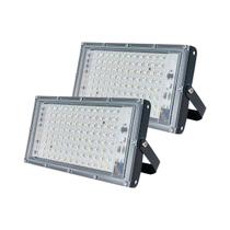 Kit 2 Refletores Holofote 50W Modular Led Slim Industrial 6500K Branco Frio Bivolt