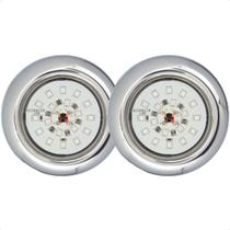Kit 2 Refletores Led 18w RGB Inox para Iluminação Piscina