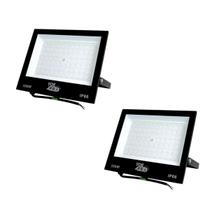 Kit 2 Refletores LED 200W IP66 Branco Frio 6000K Bivolt Iluminação Profissional para Ambientes Amplos