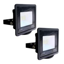 Kit 2 Refletores Led 20w Holofote Branco Frio Bivolt Prova Dagua Branco Frio Kit 2 Refletores Led 20w Holofote Branco Frio Bivolt Prova Dagua Branco Frio