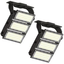 Kit 2 Refletores Led 400w 3000k Branco Quente Bivolt Ip66