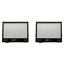 Kit 2 Refletores LED 500W 40000 LM IP66 Luz Branca 6500K Kit 2 Refletores LED 500W 40000 LM IP66 Luz Branca 6500K