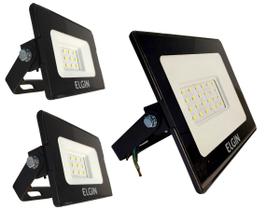 Kit 2 Refletores Led de 10W e 1 De 30W Bivolt 6500K Holofote Kit 2 Refletores Led de 10W e 1 De 30W Bivolt 6500K Holofote