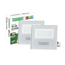 Kit 2 Refletores Taschibra Led TR Slim 20W Verde Branco Bivolt Kit 2 Refletores Taschibra Led TR Slim 20W Verde Branco Bivolt