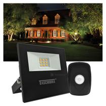 Kit 2 Refletores Taschibra TR LED 10 Preto + Sensor de Movimento e Fotocélula QA26M