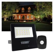 Kit 2 Refletores Taschibra TR LED 20 Preto + Sensor de Movimento e Fotocélula QA26M