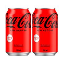 Kit 2 Refrigerante Coca Cola Sem Açúcar Lata 350ml Kit 2 Refrigerante Coca Cola Sem Açúcar Lata 350ml