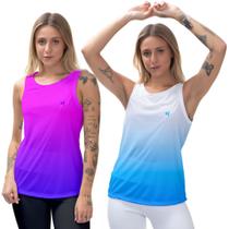 Kit 2 Regata Blusa Feminina Ginástica Pilates Academia Caminhada Tecido Leve