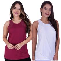 Kit 2 Regata Feminina Academia Blusa Fitness Viscolycra - Time Fitness