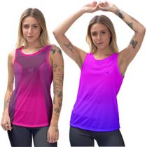 Kit 2 Regata Feminina Moda Fitness Musculação Caminhada Academia Proteção UV50 Kit 2 Regata Feminina Moda Fitness Musculação Caminhada Academia Proteção UV50