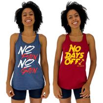 Kit 2 Regata Feminina Recorte Nadador MXD Conceito Casual Fitness Cores Diversas