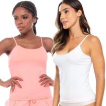Kit 2 Regata Feminina Segunda Pele Alça Fina Conforto Camiseta Não Marca Casual Camisete