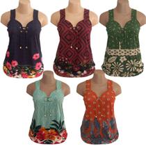 Kit 2 regata Malha Fria Feminina Senhoras Plus Malha Fria