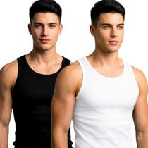 Kit 2 Regata Masculina Estilo Americana Canelada Slim Fit Premium Academia Esporte Casual