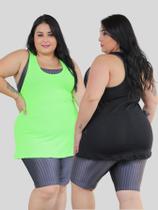 Kit 2 Regata Plus Size Feminina Para Academia Basica Cores do Verão