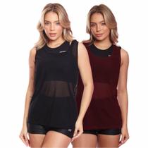 Kit 2 Regata Tule Transparente Treino Academia Fitness Casual