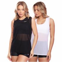 Kit 2 Regata Tule Transparente Treino Academia Fitness Casual