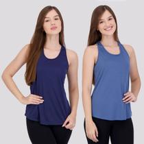 Kit 2 Regatas Area Bio New Bio Feminina Marinho e Azul River Kit 2 Regatas Area Bio New Bio Feminina Marinho e Azul River