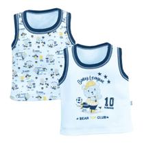 Kit 2 Regatas Bebê Menino Suedine Algodão Upi Uli - Kit 2 Regatas Bebê Menino Suedine Algodão Upi Uli -