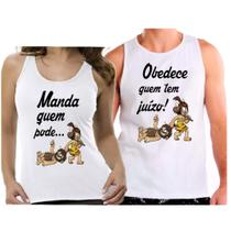 Kit 2 regatas casal carnaval abada manda quem pode meme