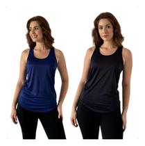 Kit 2 Regatas Esportivas Femininas Nadadora Secagem Rápida