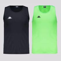 Kit 2 Regatas Kappa Basic Listrada Preta e Verde
