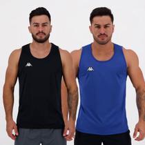 Kit 2 Regatas Kappa Basic Preta e Azul