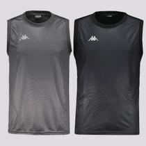 Kit 2 Regatas Kappa Nuuk Preta e Cinza Kit 2 Regatas Kappa Nuuk Preta e Cinza