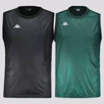 Kit 2 Regatas Kappa Nuuk Preta e Verde Kit 2 Regatas Kappa Nuuk Preta e Verde
