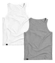 Kit 2 Regatas Lisa Slim Fitness Algodão Premium Moda Verão