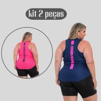 Kit 2 Regatas Plus Size Dry Fit Feminina Academia