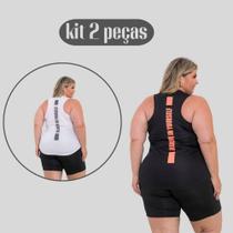 Kit 2 Regatas Plus Size Dry Fit Feminina Academia