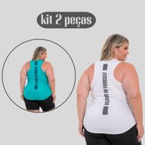 Kit 2 Regatas Plus Size Dry Fit Feminina Academia - DCR