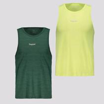 Kit 2 Regatas Topper Change Poliamida Verde e Verde Claro Kit 2 Regatas Topper Change Poliamida Verde e Verde Claro